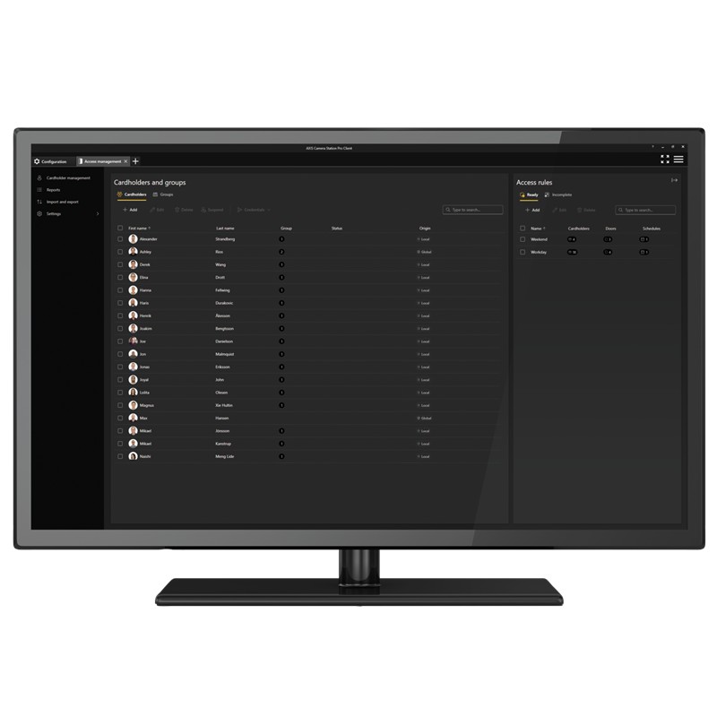 Axis access control software